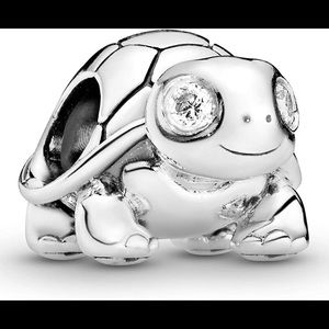 Pandora Jewelry Twinkling Turtle Cubic Zirconia Charm in Sterling Silver